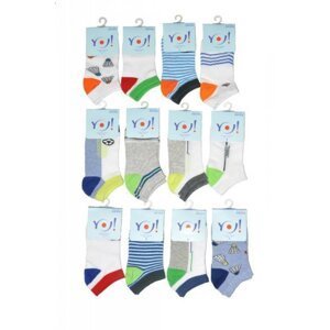 YO! SK 08 Boy 23-30 Chlapecké kotníkové ponožky 27-30 mix barva-mix vzor