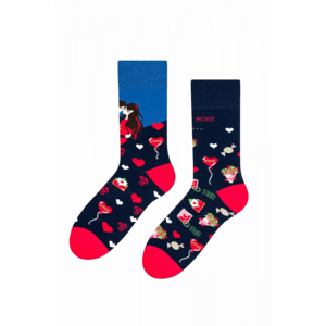 More 079 Pánské vzorované ponožky nepárové  43-46 tmavě modrá