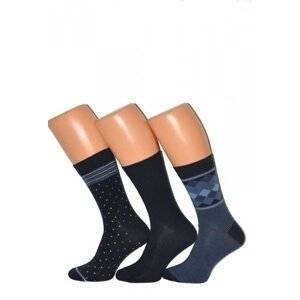 Cornette Premium A40 A'3 pánské vzorované ponožky 39-41 tmavě modrá
