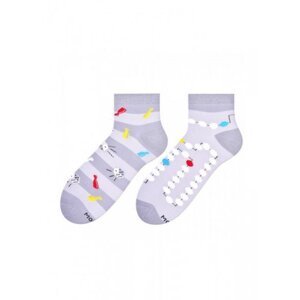More 035 Asymetrické pánské ponožky 39-42 grafitová (tmavě šedá)