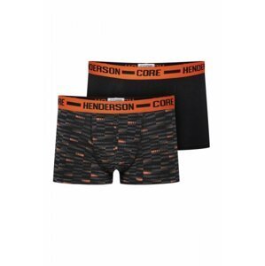 Henderson Ozzy 38288-MLC 2ks Pánské boxerky XXL grafitovo (tmavě šedá) - oranžová