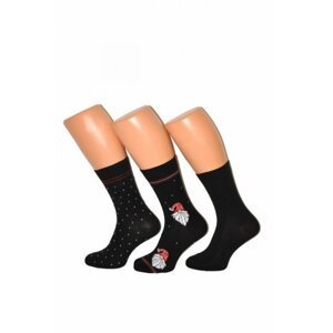 Cornette Premium A47 vánoční A'3 Pánské ponožky 39-41 černá