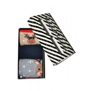Milena Vánoční krabička pánských ponožek A'3 38-41 mix barva-mix vzor