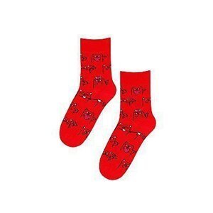 Wola W94.N03 Man Casual Valentýnské Pánské ponožky 39-41 red