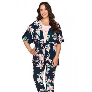 Taro 2715 tmavě modrý Dámský župan plus size 3XL tmavě modrá