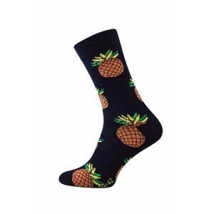 Sesto Senso Finest Cotton ananas Ponožky 43-46 tmavě modrá/vzor