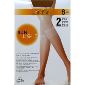 Omsa| Sun Light 8 den A`2 2-pack podkolenky  Univerzální beige naturel/odstín béžové