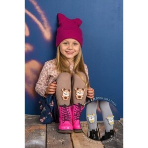 Knittex Elkie 3D Dívčí punčocháče 92-98 Latte
