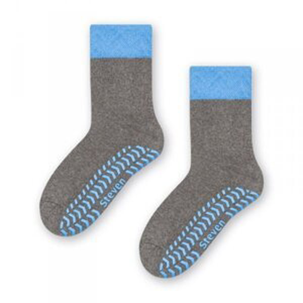 Steven 038 ABS tmavý melanž-modré Ponožky 26/28 Melanžová