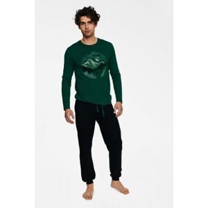 Henderson Birch 40024-77X  Pánské pyžamo XL tmavě zelená-černá