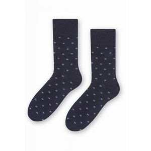 Steven 056 193 vzor tmavě modré Pánské ponožky 42/44 tmavě modrá