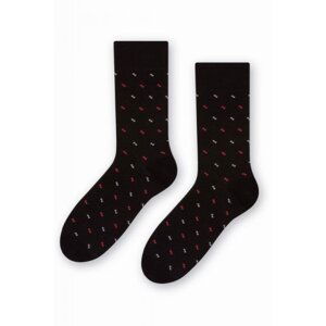 Steven 056 197 vzor černé Oblekové ponožky 45/47 černá