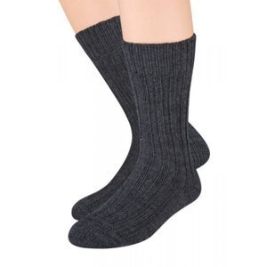 Steven art.085 Vlněné pánské ponožky 44-46 černá