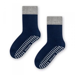 Steven 038 tmavě modro-šedé ABS Dětské ponožky 29/31 tmavě modrá