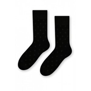 Steven 056 203 vzor černé Pánské ponožky 45/47 černá