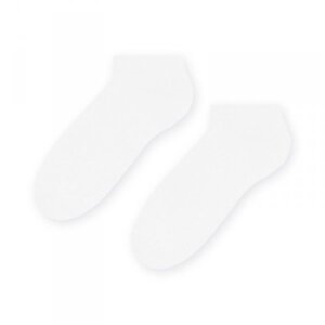 Steven 045 bílé Pánské kotníkové ponožky 44/46 bílá