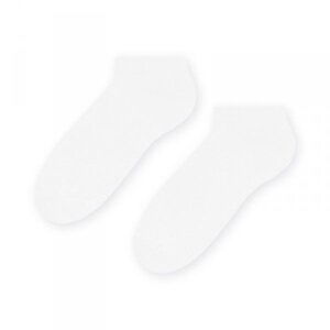 Steven 045 bílé Pánské kotníkové ponožky 41/43 bílá