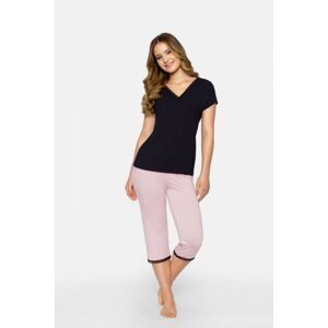 Babella Cleo-P černé Dámské pyžamo XL černo-růžová
