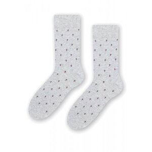 Steven 056 207 vzor šedé Pánské oblekové ponožky 45/47 šedá