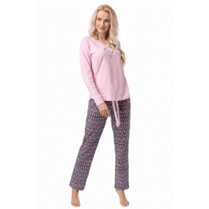 Key LNS 794 B23 Dámské pyžamo XL růžová-grafitová