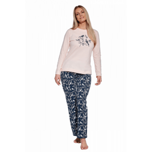Cornette 768/363 Birdie Dámské pyžamo plus size 3XL pudrově růžová