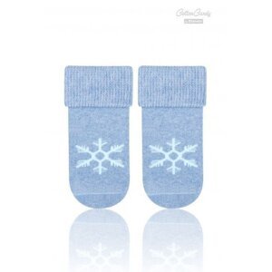 Steven art.156 Frotta vánoční 11-19 Dětské ponožky 14-16 modrý melanž/sněhová koule