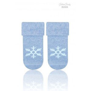 Steven art.156 Frotta vánoční 11-19 Dětské ponožky 17-19 modrý melanž/sněhová koule