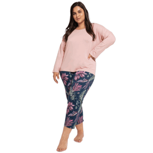 Taro Vivian 3013 Z24 Dámské pyžamo plus size 3XL pudrově růžová