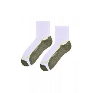 Steven art.026 Sport dámské sportovní ponožky 35-37 bílá-světle šedý melanž