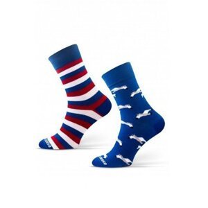 Sesto Senso Finest Cotton Duo Racek Ponožky 43-46 modrá/vzor