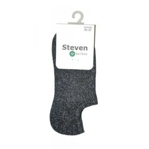 Steven art.100 Bamboo Lurex Kotníkové ponožky 35-37 černá
