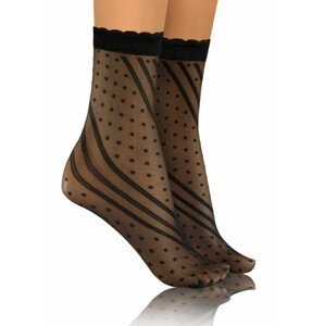 Sesto Senso Fashion vzor 03 pikot Dámské ponožky Univerzální černá