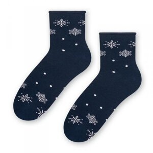 Steven 099 760 sněhová vločka Dámské ponožky 35/37 tmavě modrá