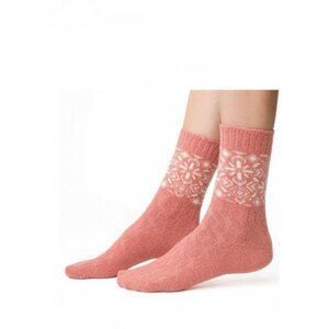 Steven art.093 Vlněné dámské ponožky vzor 35-37 růžová