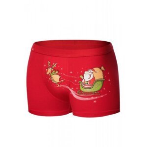 Cornette Merry Christmas Santa's sleigh 007/67 Pánské boxerky L červená