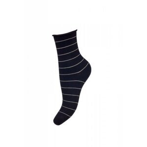 Milena 0200 proužky netlakové 37-41 Dámské ponožky 37-41 tmavě modrá-ecru