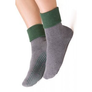 Steven abs 126 šedo-zelené froté Dámské ponožky 38/40 šedá