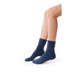 Steven 110 melanžově tmavě modré froté Dámské ponožky 35/37 tmavě modrá
