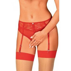 Obsessive Dagmarie Kalhotky otevřené s podvazkovými pásy XS/S červená