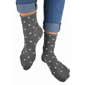 Noviti SB015 netlakové puntíky Lurex Dámské ponožky 39-42 šedá/lurex