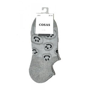 WiK Cosas LM18-107 Emotki Dámské kotníkové ponožky 39-42 šedá