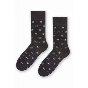 Steven 056 184 vzor grafitové Oblekové ponožky 42/44 grafitová