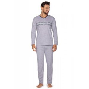 Regina 445 Pánské pyžamo XL světle šedá melanž
