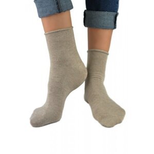 Noviti SB 022 W 02 lurex stříbrno-béžové Dámské ponožky 35/38 béžová