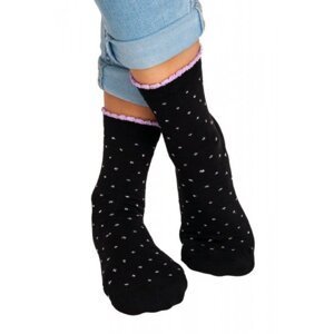Noviti SB 013 W 04 černé s fialovými puntíky Dámské ponožky 39/42 černá
