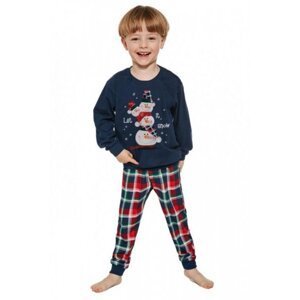 Cornette Kids Boy 593/154 Snowman 2 86-128 Chlapecké pyžamo 98-104 tmavě modrá