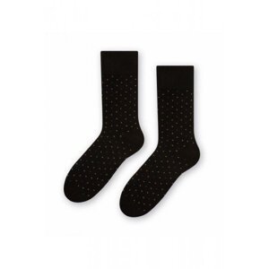Steven 056 217 vzor černé Pánské oblekové ponožky 42/44 černá