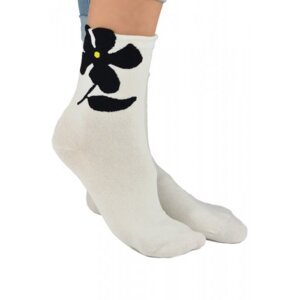 Noviti SB 049 W 01 květina bílé Dámské ponožky 39/42 bílá