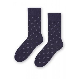 Steven 056 213 vzor tmavě modré Pánské oblékové ponožky 42/44 tmavě modrá