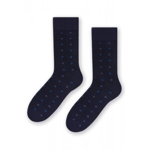 Steven 056 222 vzor tmavě modré Pánské oblekové ponožky 45/47 tmavě modrá